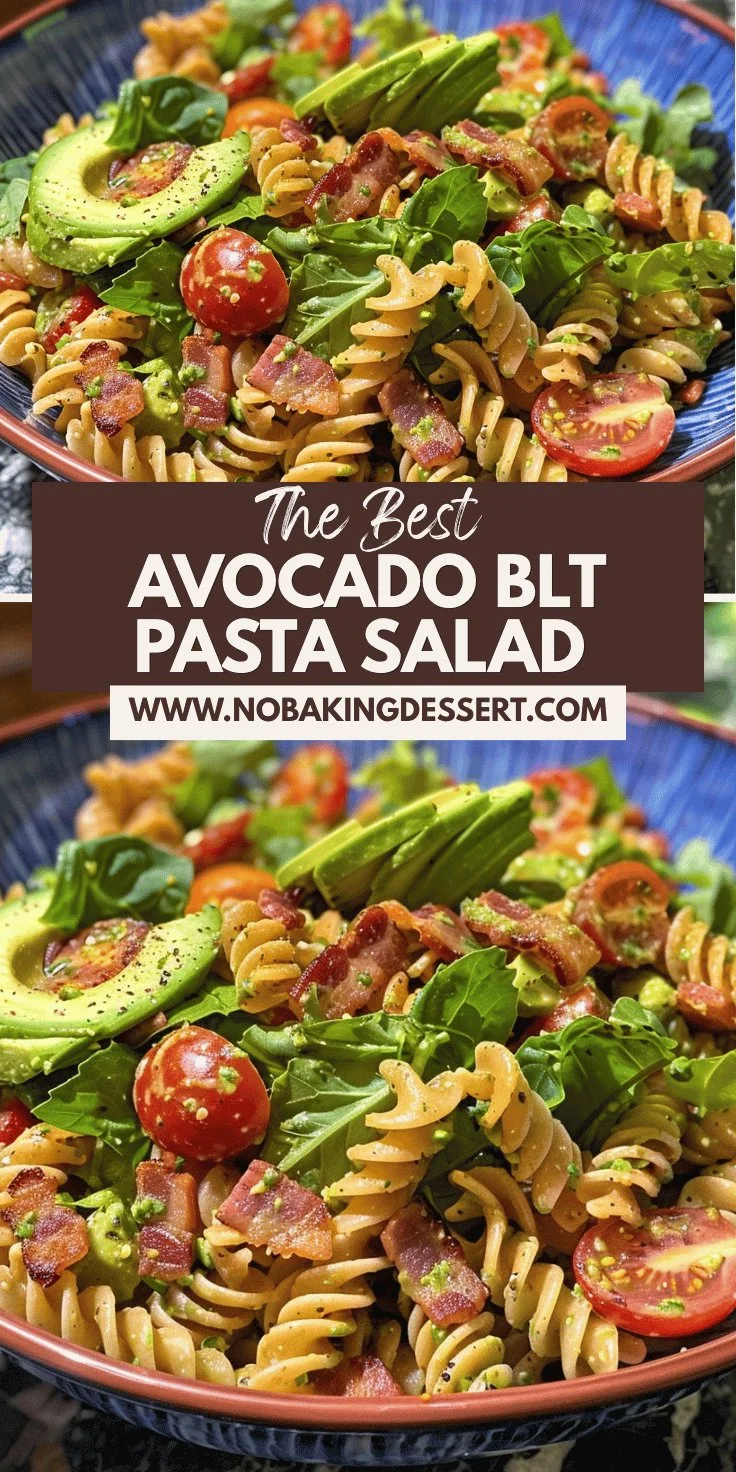 Pasta Salad with Avocado and BLT