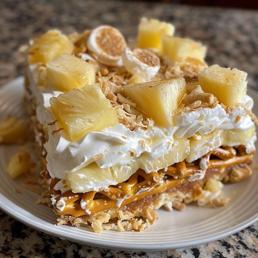 Home 2 Pineapple Pretzel Salad Recipe